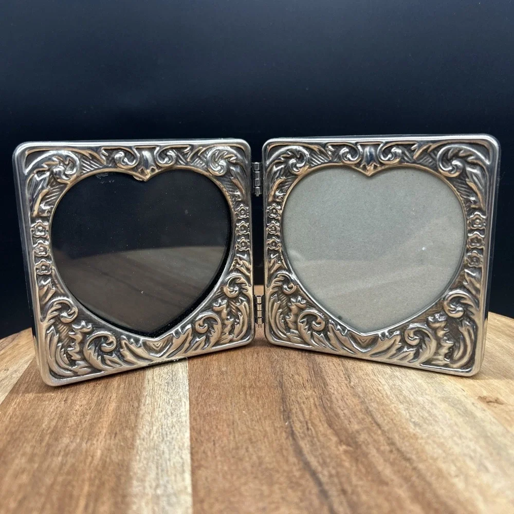silver plated Hearts Picture Attached Frames